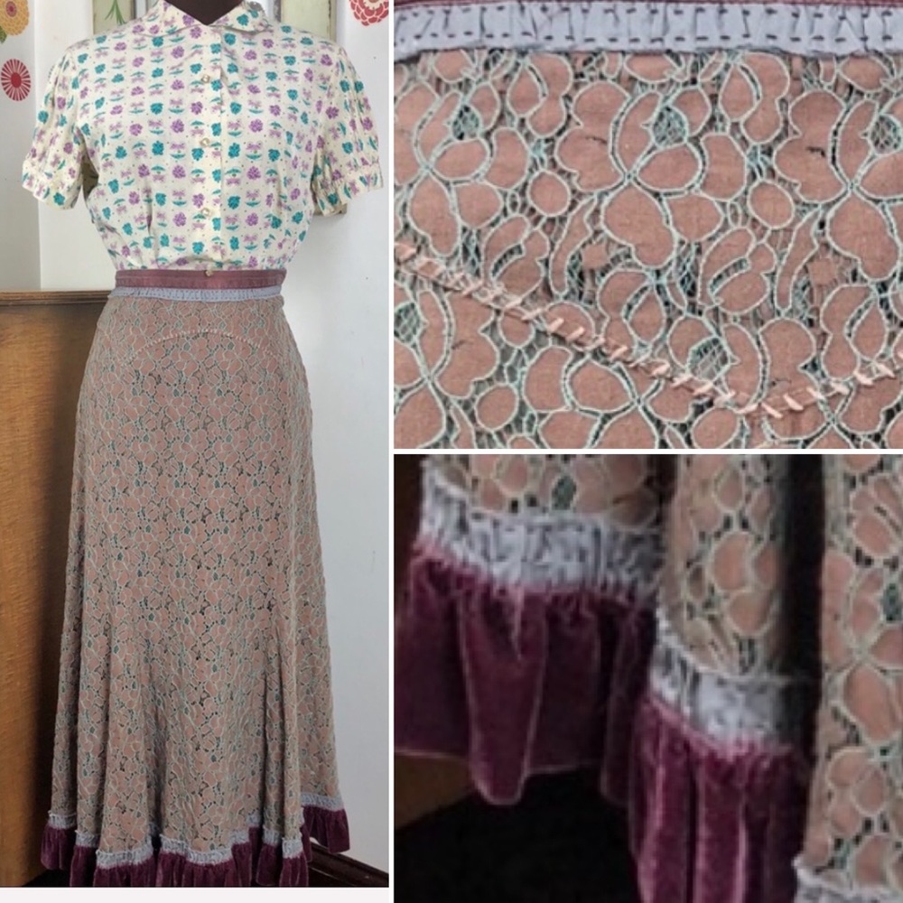 Free People Amethyst Lace Maxi Skirt Bohemian Chic